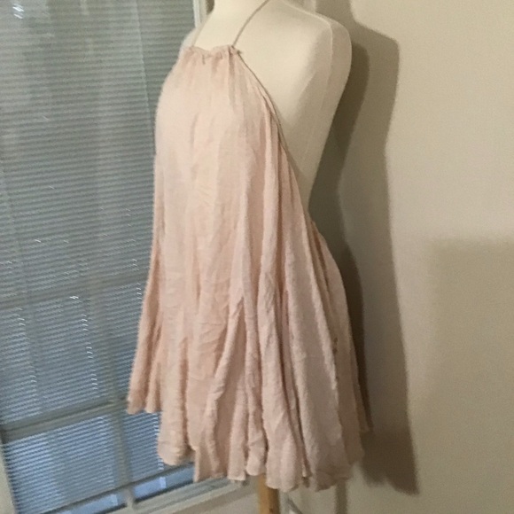 Free people catching rays mini summer halter dress Pebble tan Festival beach XS - Picture 4 of 10